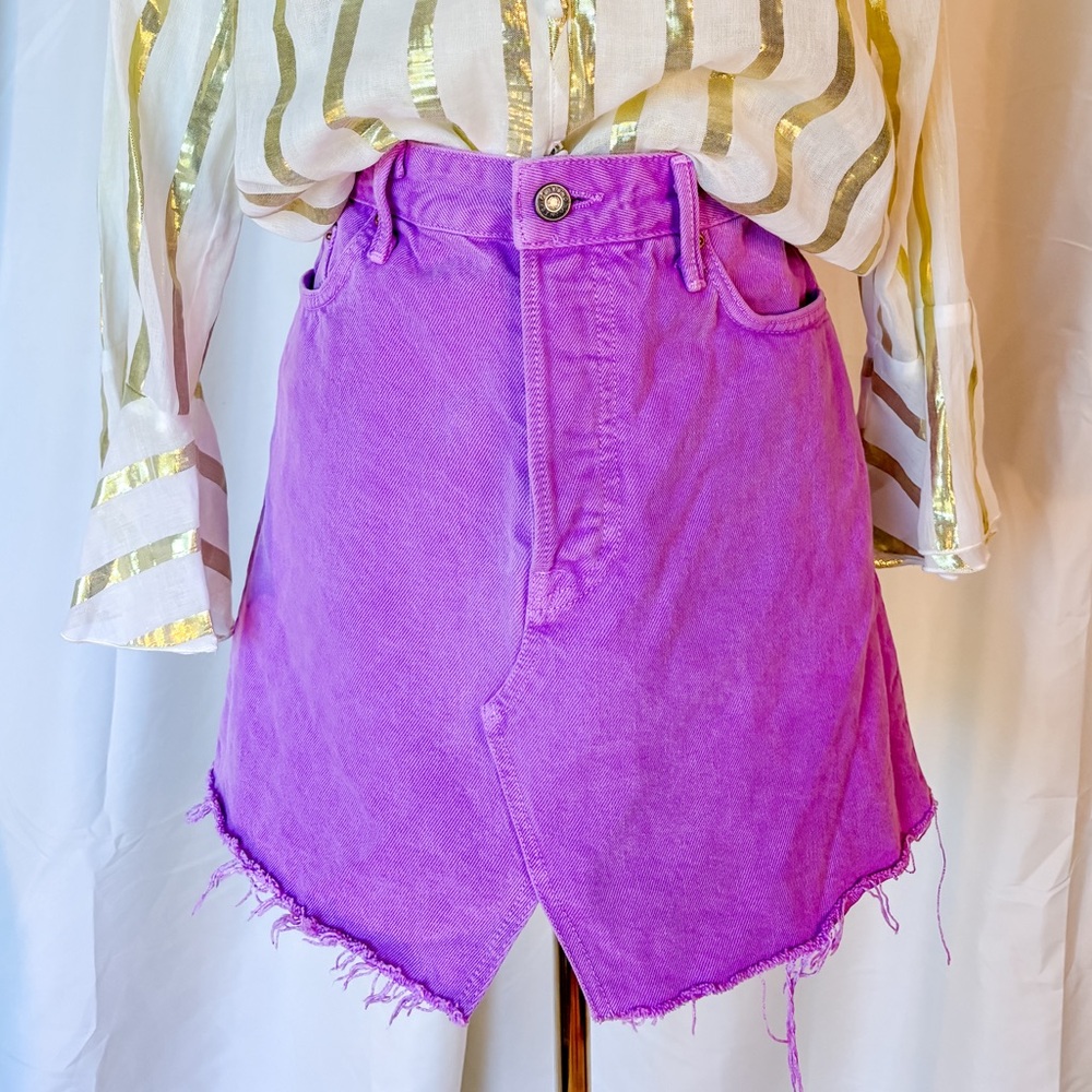 GRLFRND denim skirt electric purple size 27